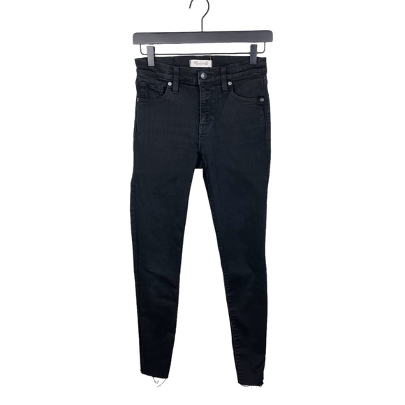 Madewell Tall 9" High-Rise Skinny Jeans in ISKO Stay Black Denim G1203 Size 26T - Picture 2 of 11